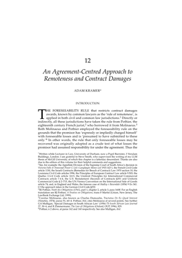 'An Agreement-Centred Approach to Remoteness and Contract Damage' I