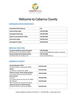 Cabarrus County EMERGENCY/NON-EMERGENCY