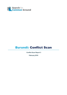 Burundi: Conflict Scan