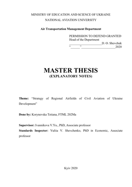 Master Thesis (Explanatory Notes)