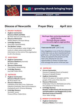 Download the April 2021 Prayer Diary