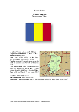 Republic of Chad République Du Tchad