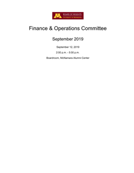 Finance & Operations Committee