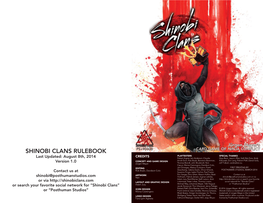 Shinobi Clans Rulebook