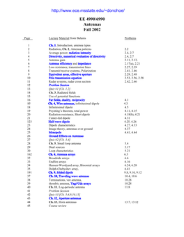 EE 4990/6990 Antennas Fall 2002