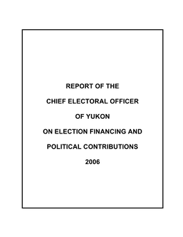 Report of the Chief Electoral Officer of Yukon