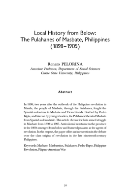 The Pulahanes of Masbate, Philippines (1898–1905)