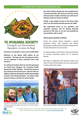 Te Ipukarea Society Newsletter Māti/March 2020