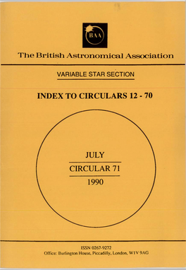 Variable Star Section Circular