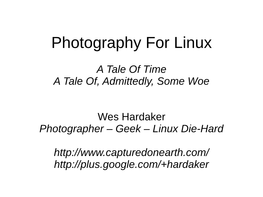 Photography for Linux