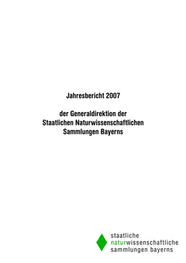 Jahresbericht 2007 Der Generaldirektion Der Staatlichen