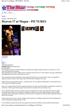 Heaven 17 at Magna - PICTURES - the Star Seite 1 Von 2