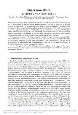 Supernova Rates by SIDNEY VAN DEN BERGH