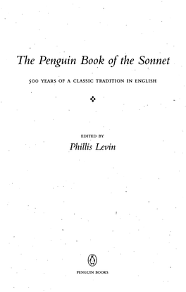 The Penguin Book of the Sonnet