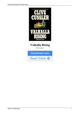 Valhalla Rising by Clive Cussler