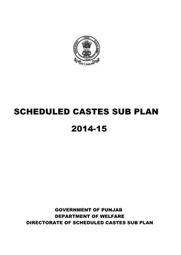 Scheduled Castes Sub Plan 2014-15