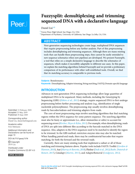 Demultiplexing and Trimming Sequenced DNA with a Declarative Language