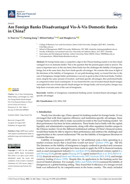 Are Foreign Banks Disadvantaged Vis-À-Vis Domestic Banks in China?