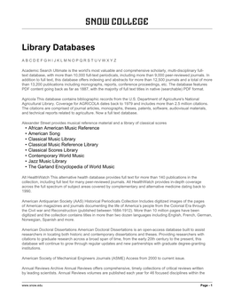 Library Databases