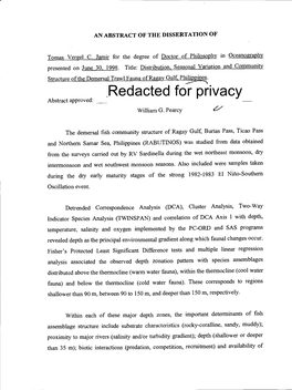 Redacted for Privacy Abstract Approved: William G