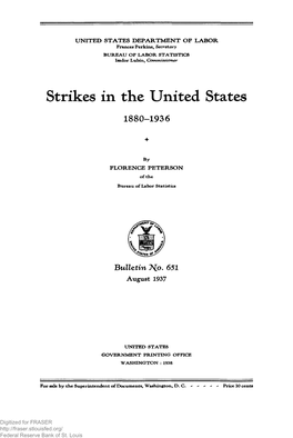 Strikes in the United States, 1880-1936