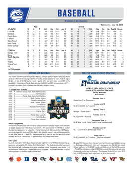 Noting Acc Baseball College World Series Schedule