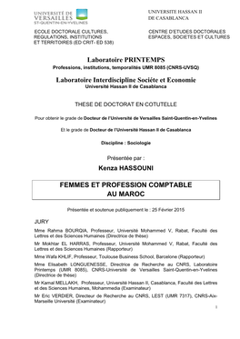 Femmes Et Profession Comptable Au Maroc