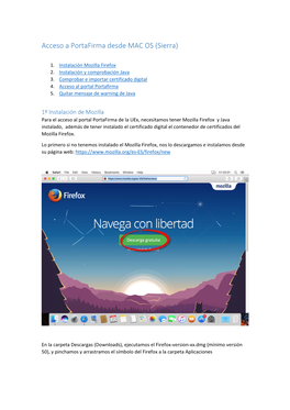 Acceso a Portafirma Desde MAC OS (Sierra)