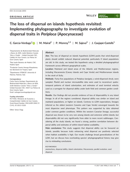 Implementing Phylogeography to Investigate Evolution of Dispersal Traits in Periploca (Apocynaceae)