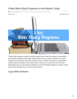 5 Best Bible Study Programs on the Market Today