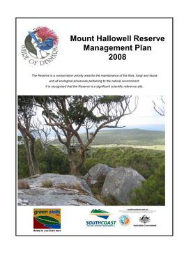 Mount Hallowell Reserve Management Plan 2008