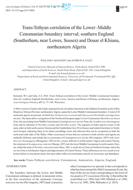 Trans-Tethyan Correlation of the Lower–Middle Cenomanian Boundary Interval