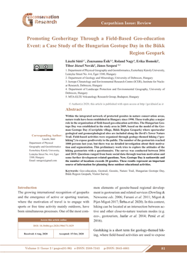 Promoting Geoheritage Through a Field-Based Geo-Education Event: a Case Study of the Hungarian Geotope Day in the Bükk Region Geopark