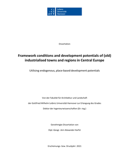 Framework Conditions and Development Potentials of (Old) Industrialised Towns and Regions in Central Europe