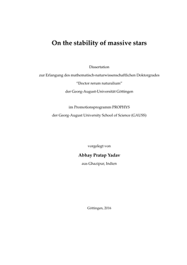 On the Stability of Massive Stars