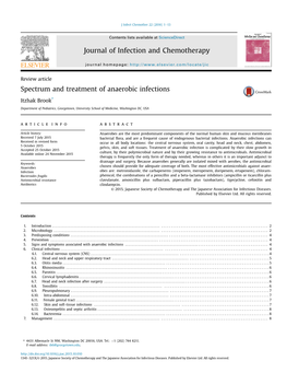 Spectrum and Treatment of Anaerobic Infections