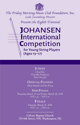 JOHANSEN International Competition for Young String Players (Ages 13–17)