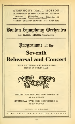 Seventh Rehearsal and Concert