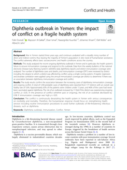 Diphtheria Outbreak in Yemen