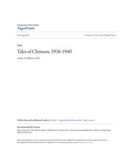 Tales of Clemson, 1936-1940 Arthur V