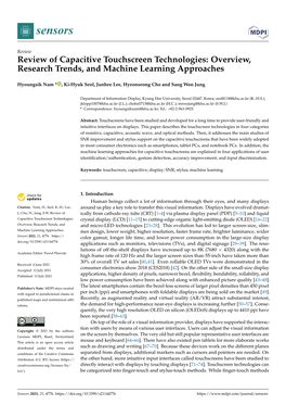 Review of Capacitive Touchscreen Technologies: Overview, Research Trends, and Machine Learning Approaches