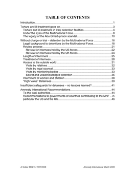 TABLE of CONTENTS Introduction