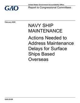 GAO-20-86, Navy Ship Maintenance