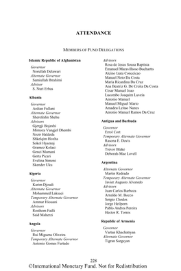 Attendance—Fund Delegations 229