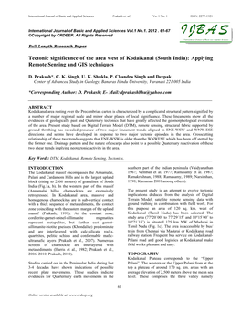 International Journal of Basic and Applied Sciences Prakash Et. Al., Vo