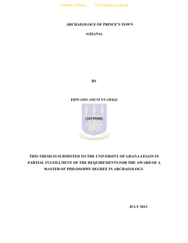 Archaeology of Prince's Town (Ghana) By