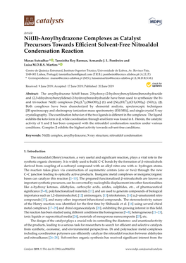 Ni(II)-Aroylhydrazone Complexes As Catalyst Precursors Towards Eﬃcient Solvent-Free Nitroaldol Condensation Reaction