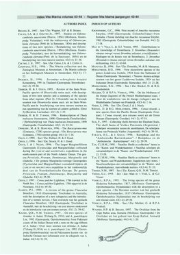 Vita Marina Volumes 43-44 - Register Vita Marina Jaargangen 43-44