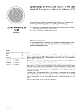 Epidemiology of Orthopaedic Injuries at the Local Hospital Following