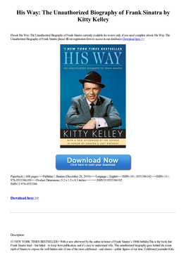 Download His Way: the Unauthorized Biography of Frank Sinatra by Kitty Kelley